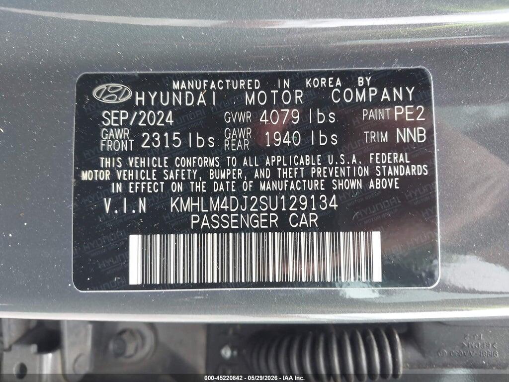 KMHLM4DJ2SU129134 2025 HYUNDAI ELANTRA HYBRID photo no. 9