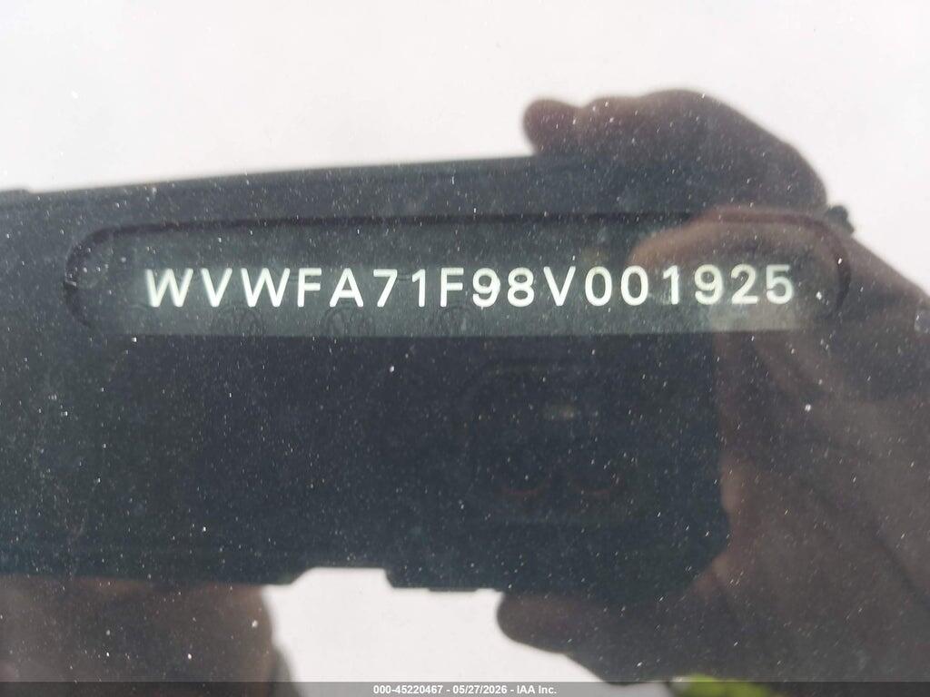 WVWFA71F98V001925 2008 VOLKSWAGEN EOS photo no. 9