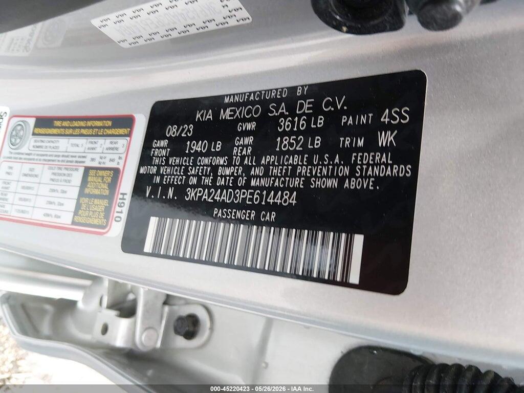 3KPA24AD3PE614484 2023 KIA RIO photo no. 9