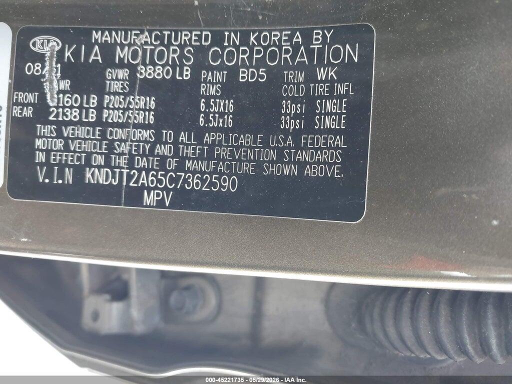 KNDJT2A65C7362590 2012 KIA SOUL photo no. 9