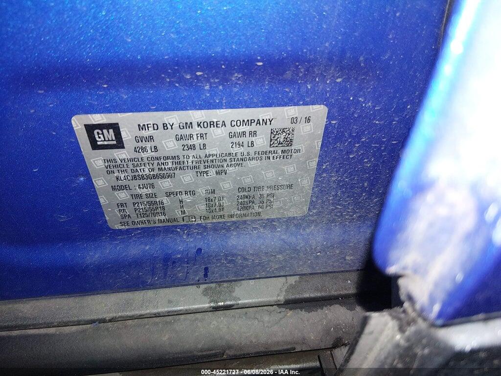 KL4CJBSB3GB650907 2016 BUICK ENCORE photo no. 9