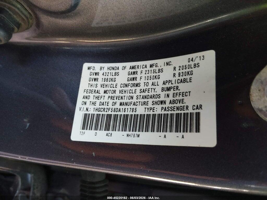 1HGCR2F58DA161795 2013 HONDA ACCORD photo no. 9