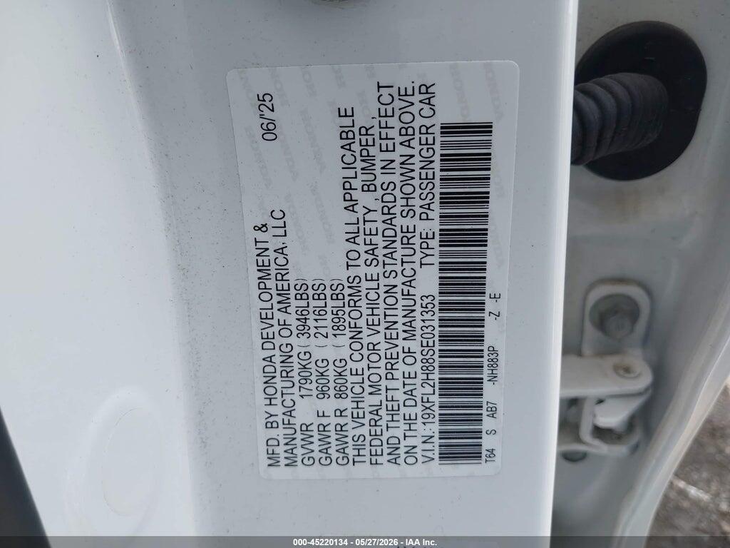 19XFL2H88SE031353 2025 HONDA CIVIC SEDAN photo no. 9