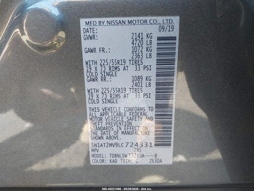 5N1AT2MV9LC724331 2020 NISSAN ROGUE photo no. 9