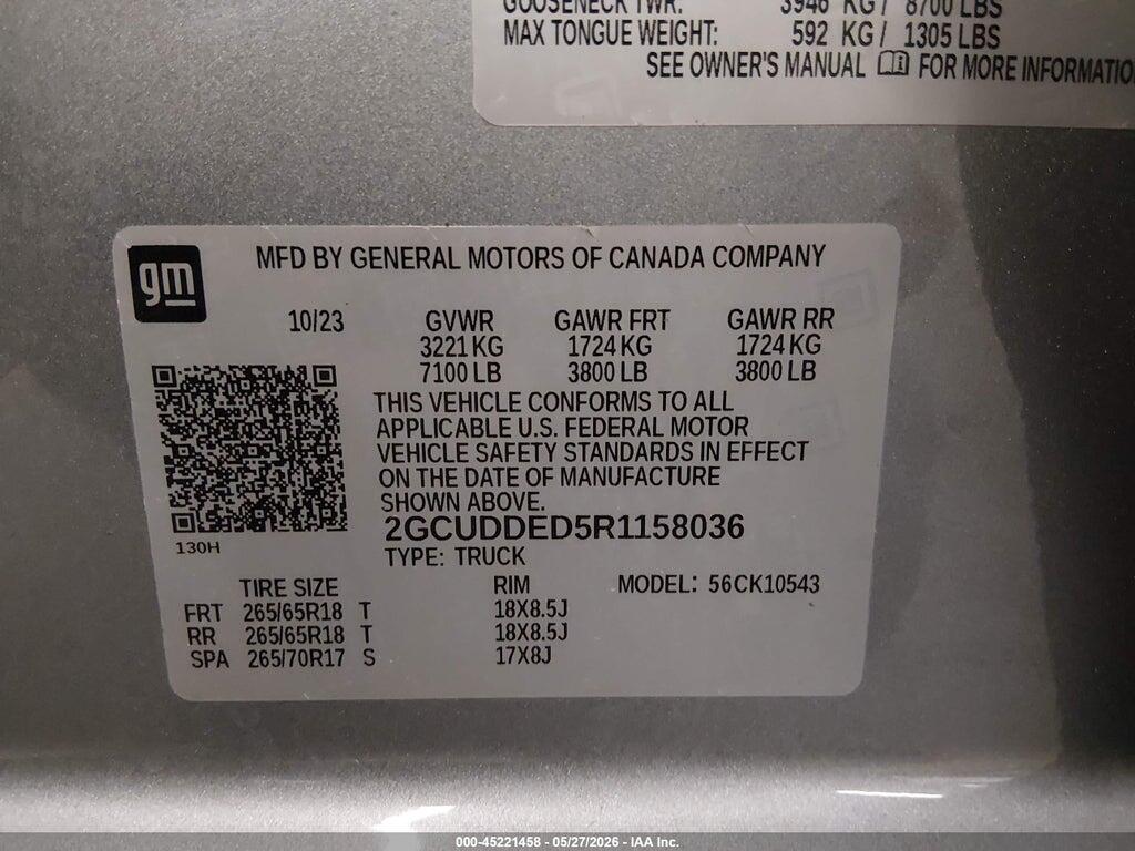 2GCUDDED5R1158036 2024 CHEVROLET SILVERADO 1500 photo no. 9