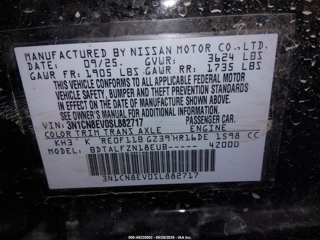 3N1CN8EV0SL882717 2025 NISSAN VERSA photo no. 9