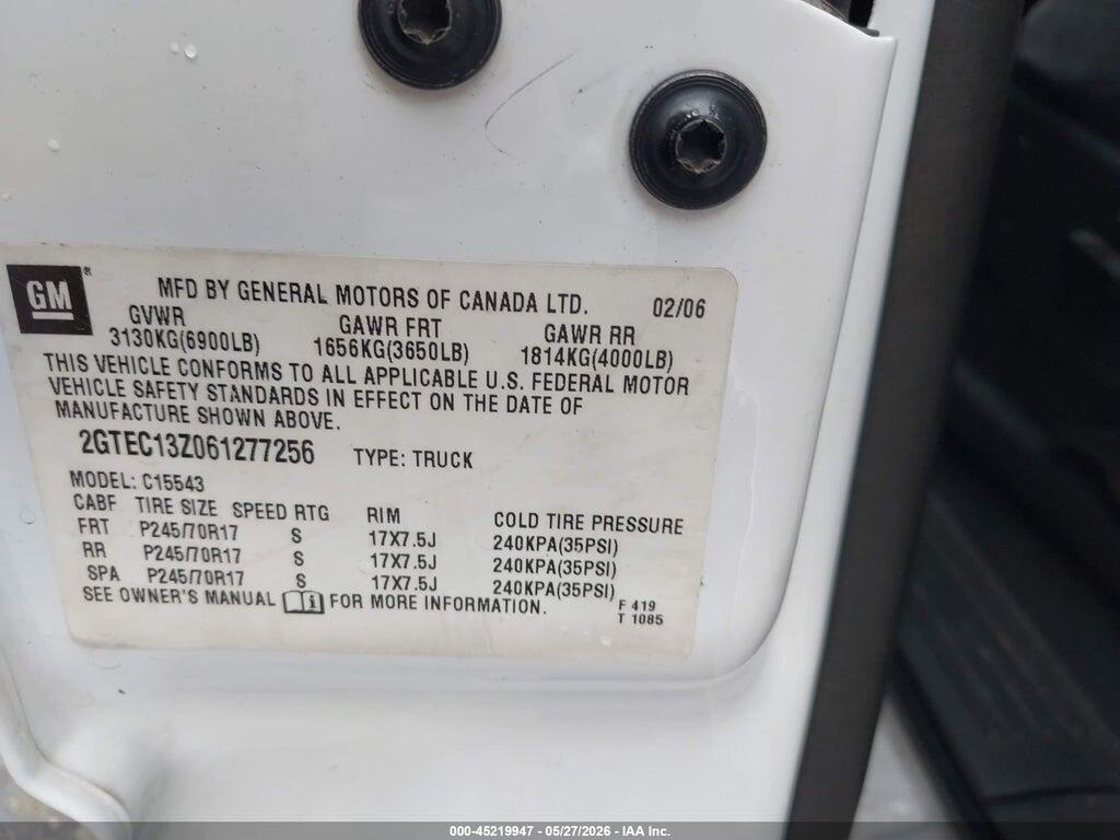 2GTEC13Z061277256 2006 GMC SIERRA 1500 photo no. 9