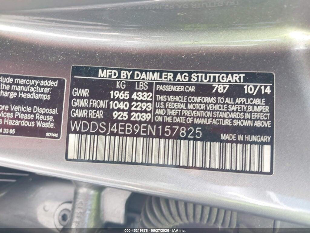 WDDSJ4EB9EN157825 2014 MERCEDES-BENZ CLA 250 photo no. 9