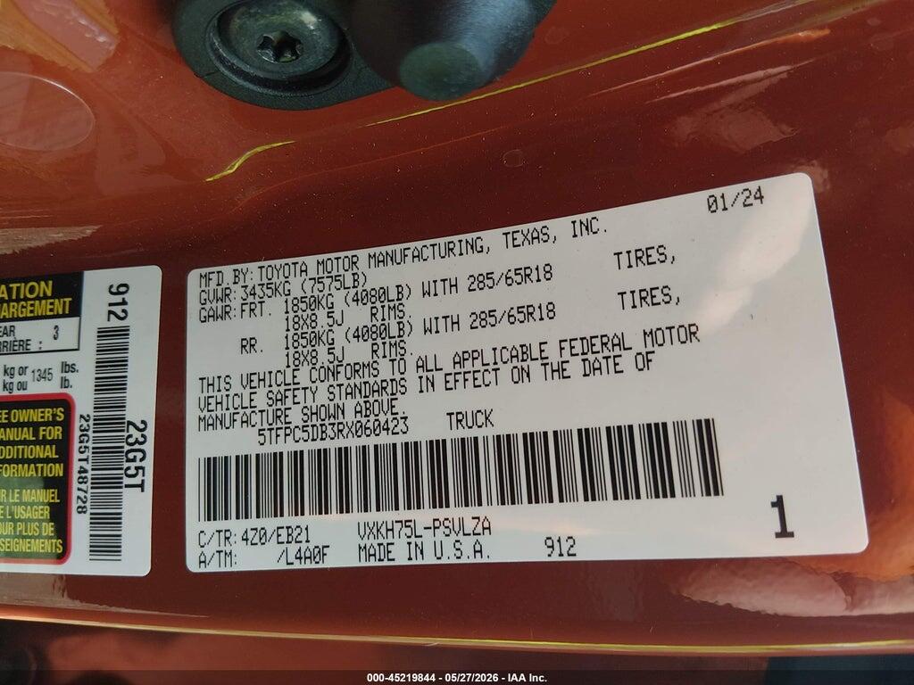 5TFPC5DB3RX060423 2024 TOYOTA TUNDRA HYBRID photo no. 9