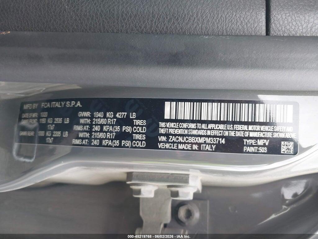 ZACNJCBBXMPM33714 2021 JEEP RENEGADE photo no. 9