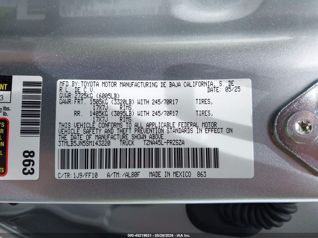3TMLB5JN5SM143220 2025 TOYOTA TACOMA photo no. 9