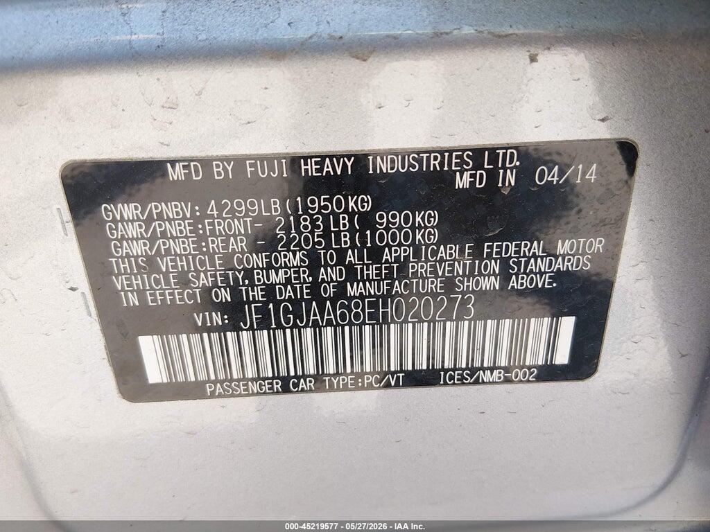 JF1GJAA68EH020273 2014 SUBARU IMPREZA photo no. 9