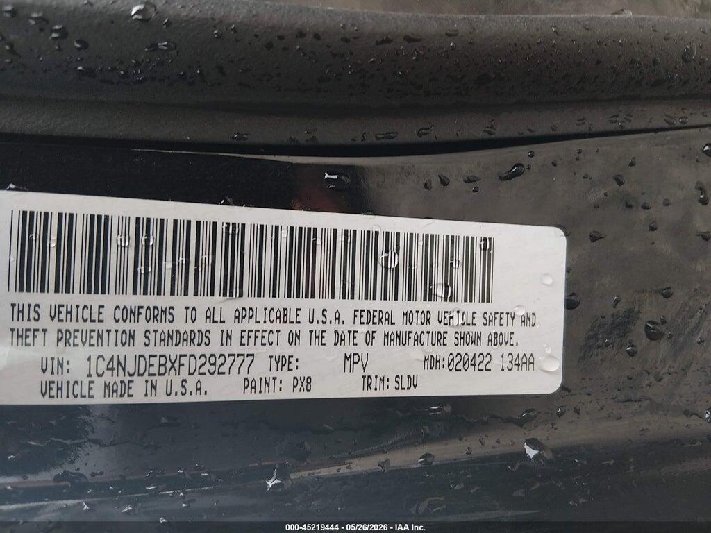 1C4NJDEBXFD292777 2015 JEEP COMPASS photo no. 9