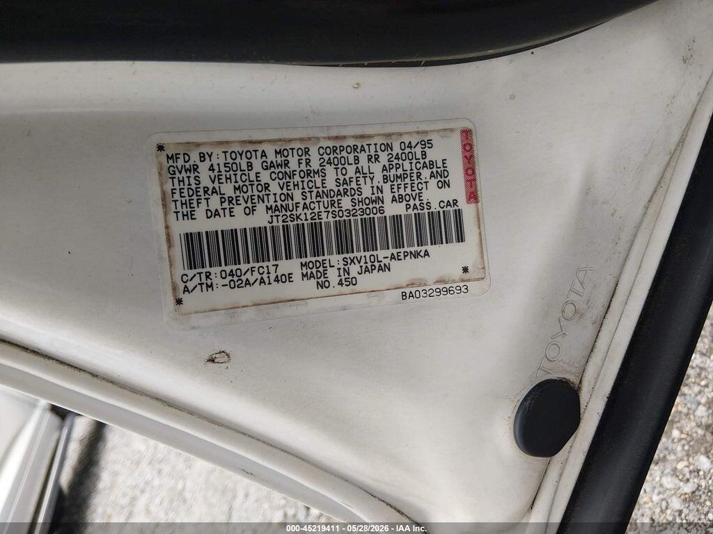 JT2SK12E7S0323006 1995 TOYOTA CAMRY photo no. 9