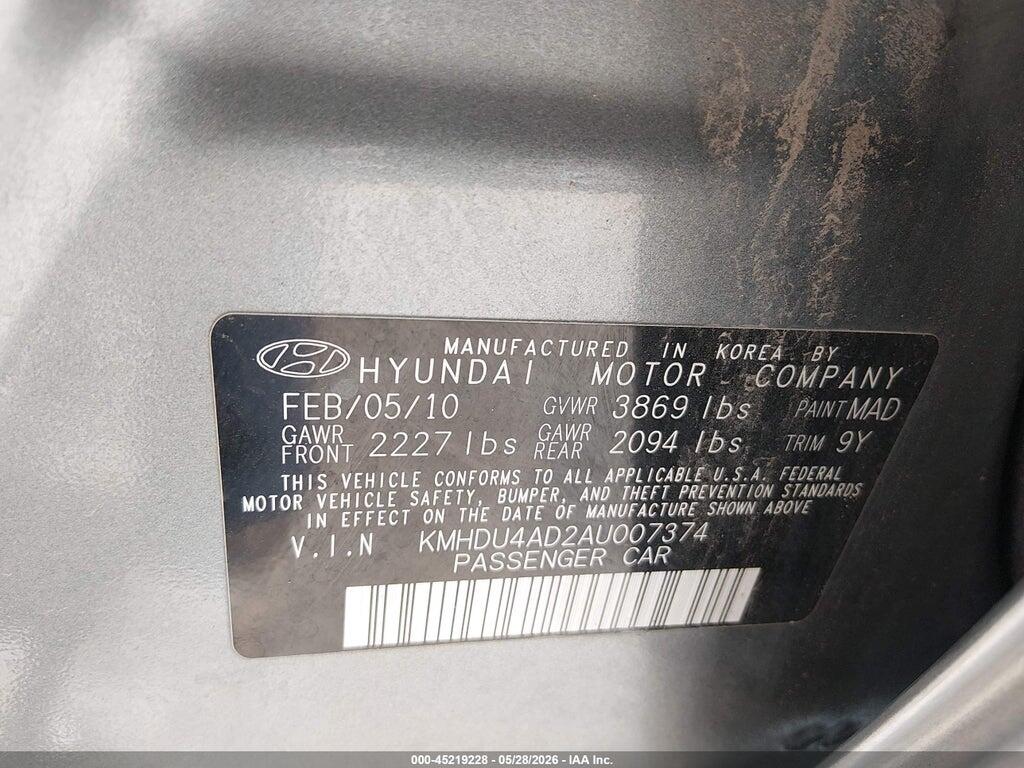 KMHDU4AD2AU007374 2010 HYUNDAI ELANTRA photo no. 9