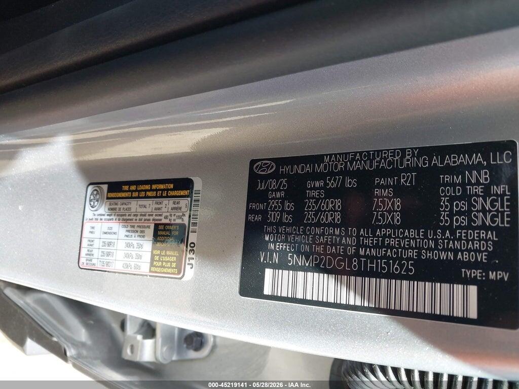 5NMP2DGL8TH151625 2026 HYUNDAI SANTA FE photo no. 9