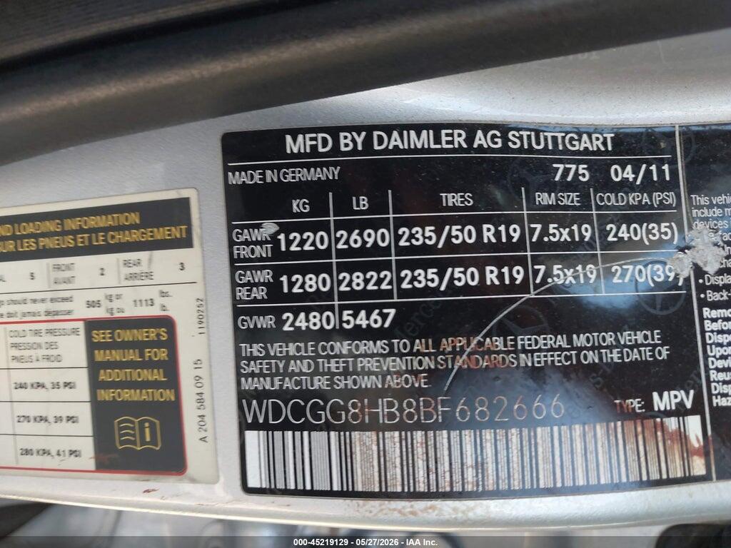 WDCGG8HB8BF682666 2011 MERCEDES-BENZ GLK 350 photo no. 9