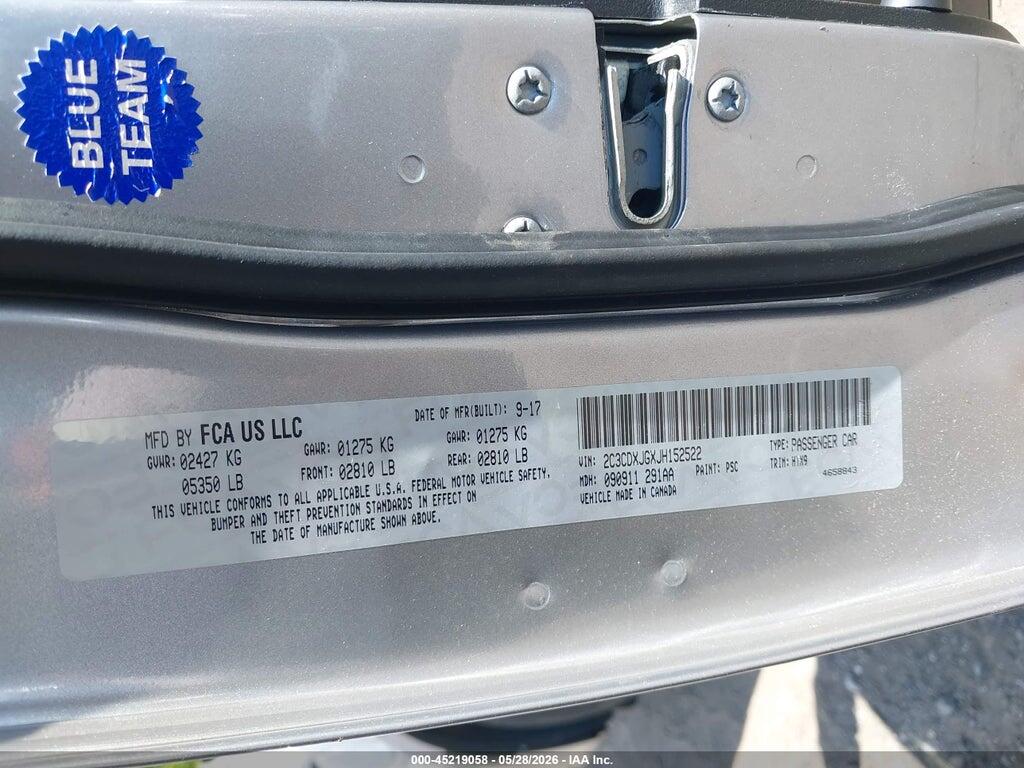 2C3CDXJGXJH152522 2018 DODGE CHARGER photo no. 9