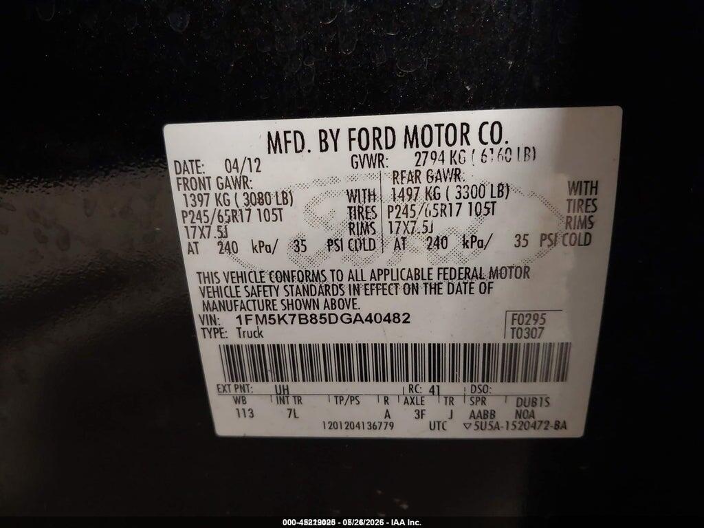 1FM5K7B85DGA40482 2013 FORD EXPLORER photo no. 9