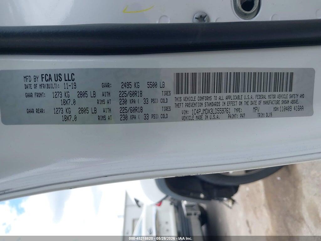 1C4PJMDX3LD559761 2020 JEEP CHEROKEE photo no. 9
