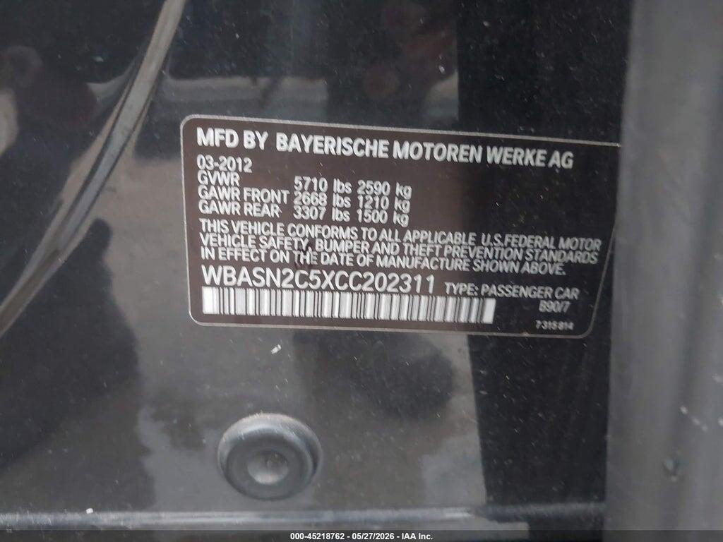 WBASN2C5XCC202311 2012 BMW 535I GRAN TURISMO photo no. 9