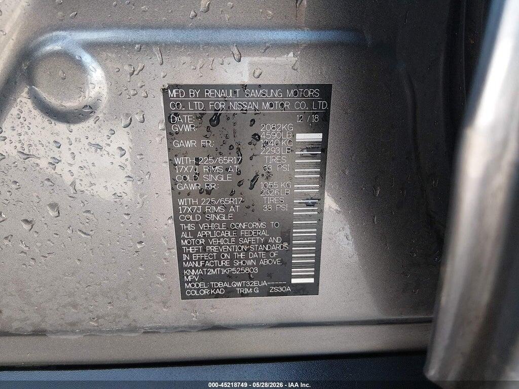 KNMAT2MT1KP525803 2019 NISSAN ROGUE photo no. 9