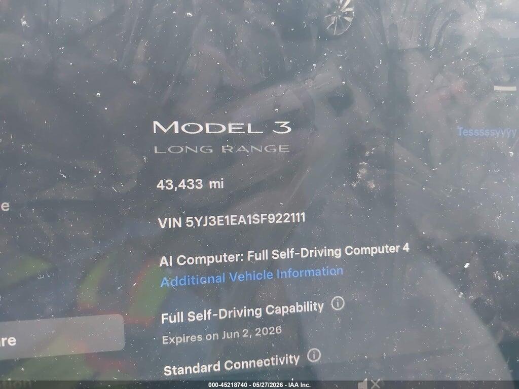 5YJ3E1EA1SF922111 2025 TESLA MODEL 3 photo no. 7