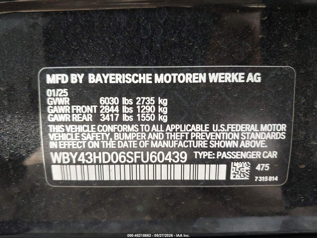 WBY43HD06SFU60439 2025 BMW I4 GRAN COUPE photo no. 9