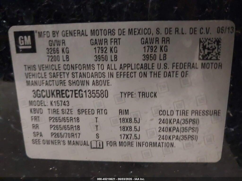 3GCUKREC7EG135580 2014 CHEVROLET SILVERADO 1500 photo no. 9