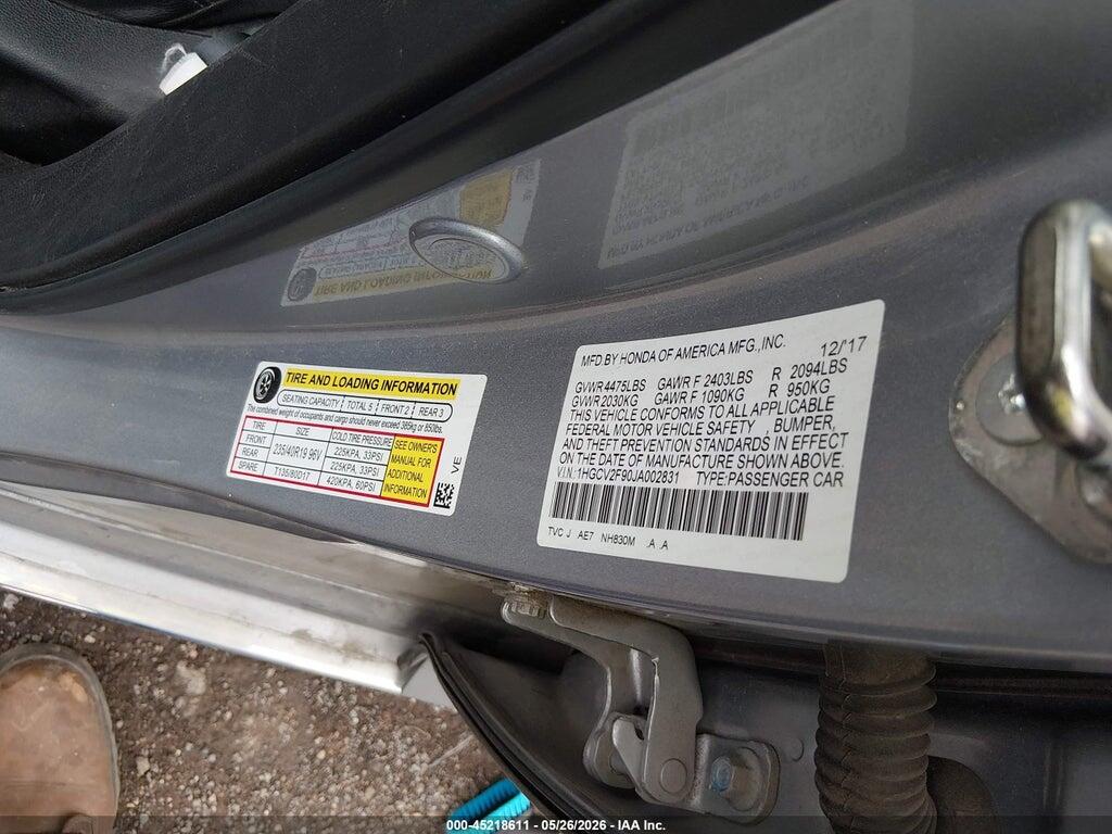 1HGCV2F90JA002831 2018 HONDA ACCORD photo no. 9