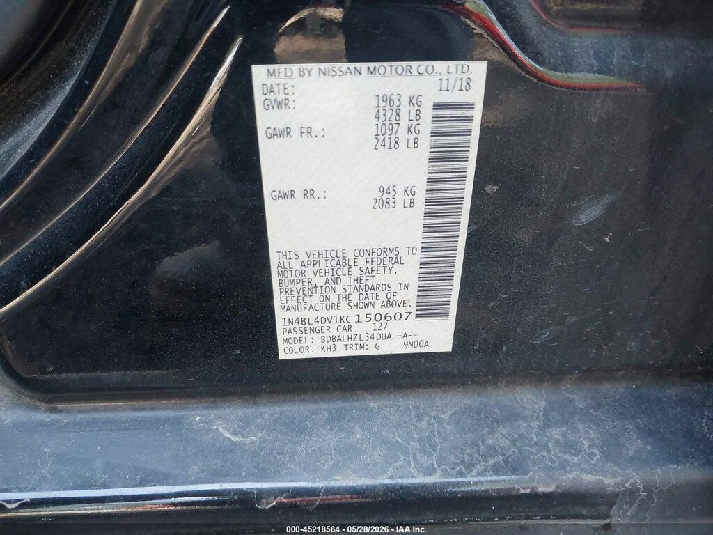 1N4BL4DV1KC150607 2019 NISSAN ALTIMA photo no. 9