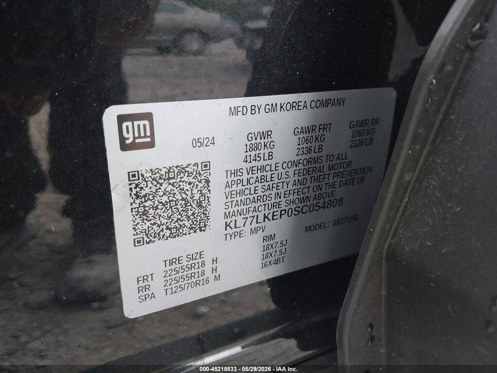KL77LKEP0SC054808 2025 CHEVROLET TRAX photo no. 9
