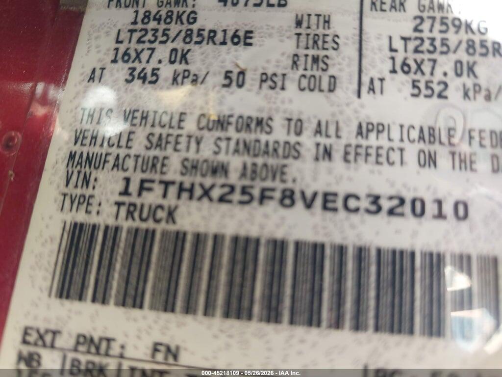 1FTHX25F8VEC32010 1997 FORD F-250 photo no. 9
