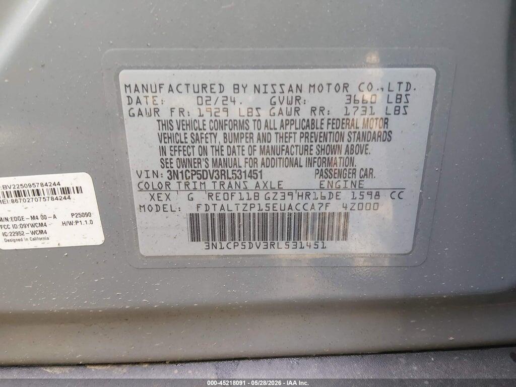 3N1CP5DV3RL531451 2024 NISSAN KICKS photo no. 9
