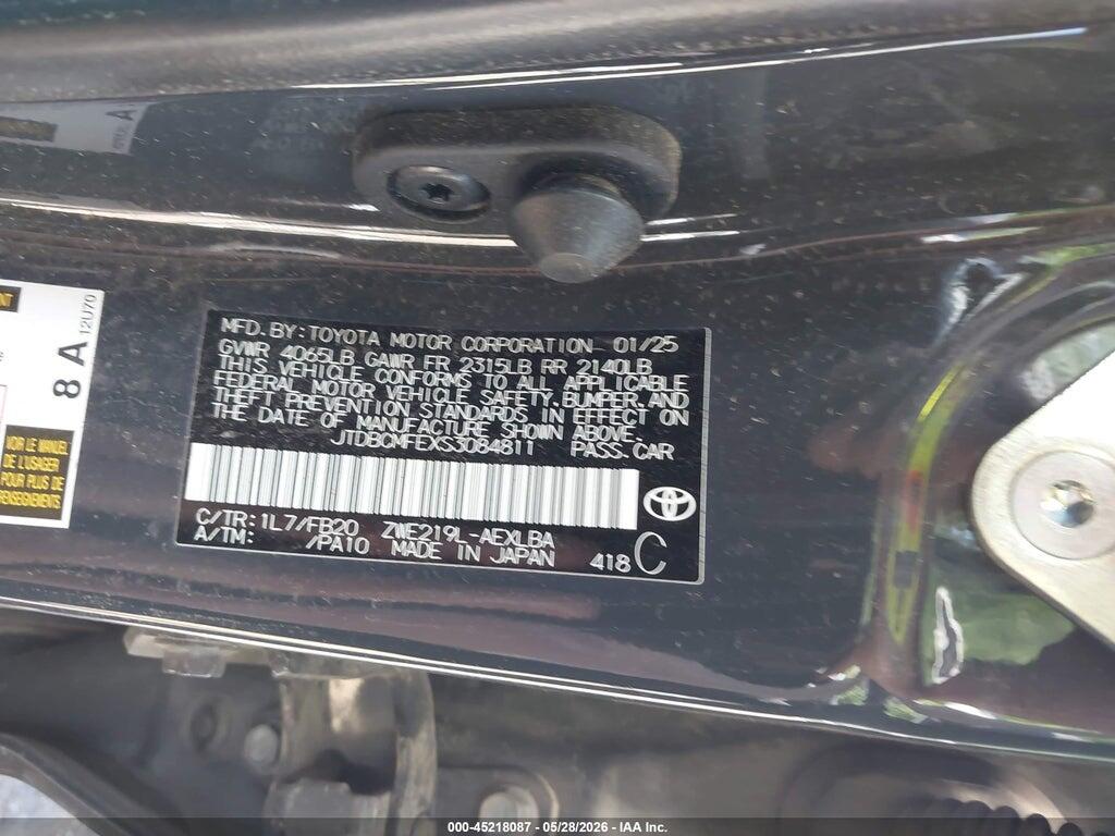 JTDBCMFEXS3084811 2025 TOYOTA COROLLA photo no. 9