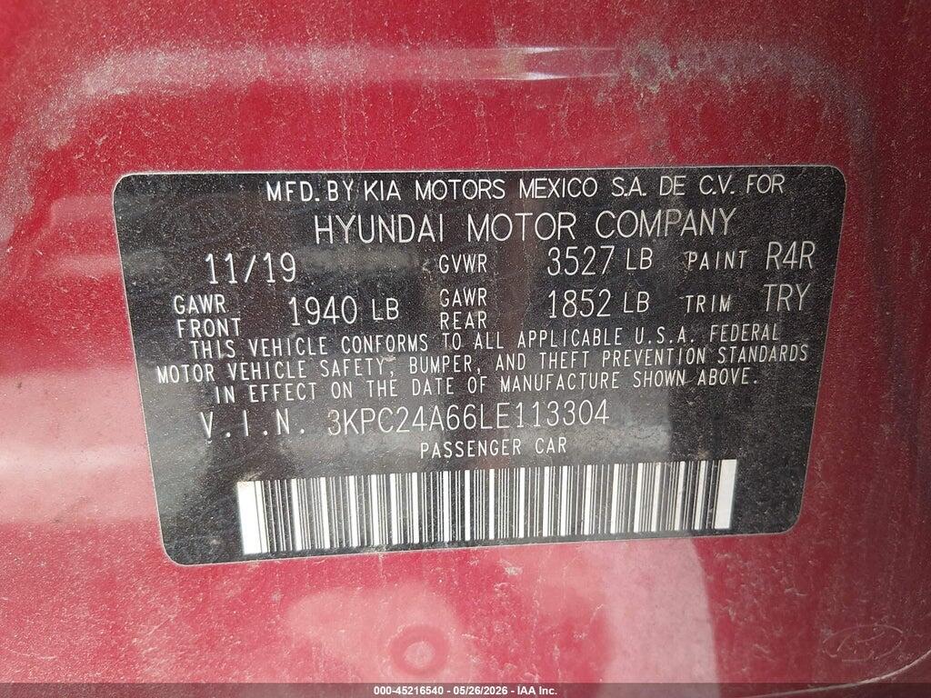 3KPC24A66LE113304 2020 HYUNDAI ACCENT photo no. 9