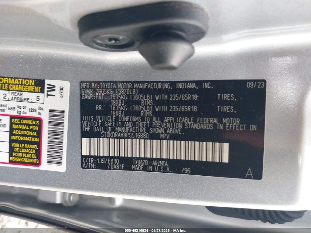 5TDKDRAH8PS516880 2023 TOYOTA HIGHLANDER photo no. 9
