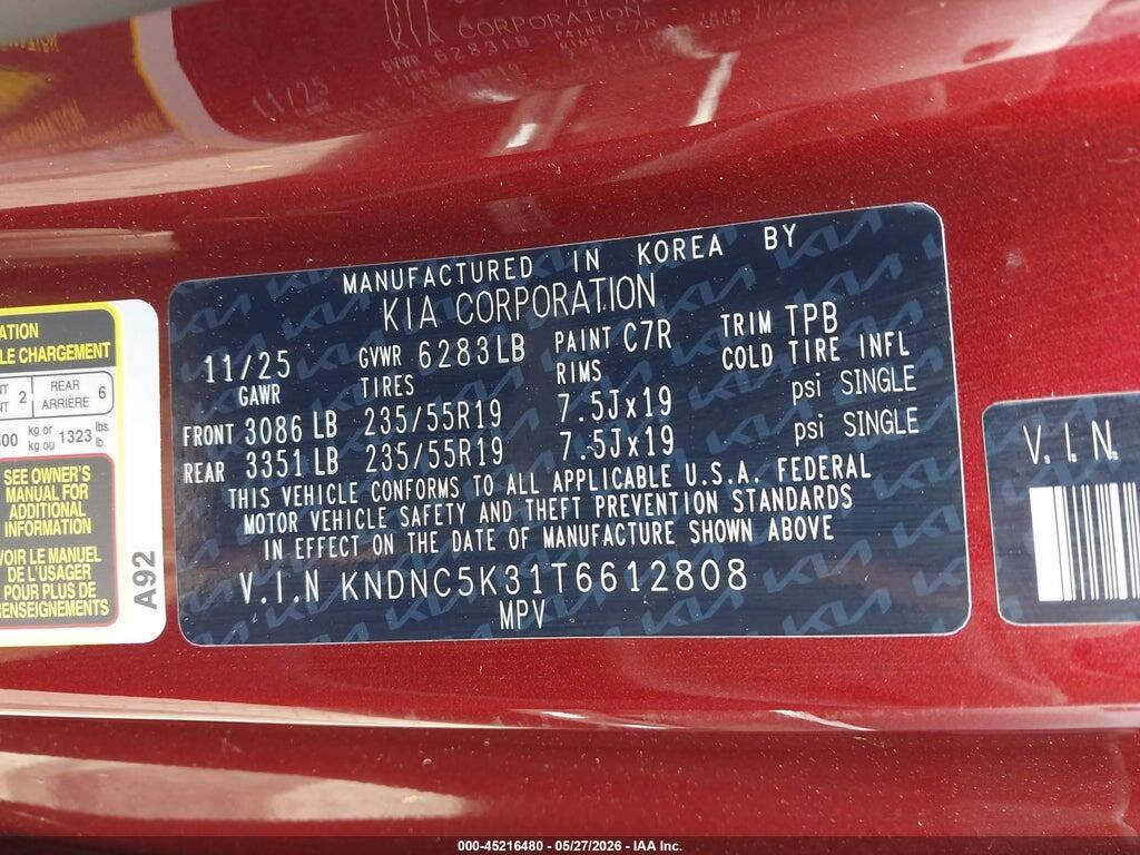 KNDNC5K31T6612808 2026 KIA CARNIVAL MPV photo no. 9