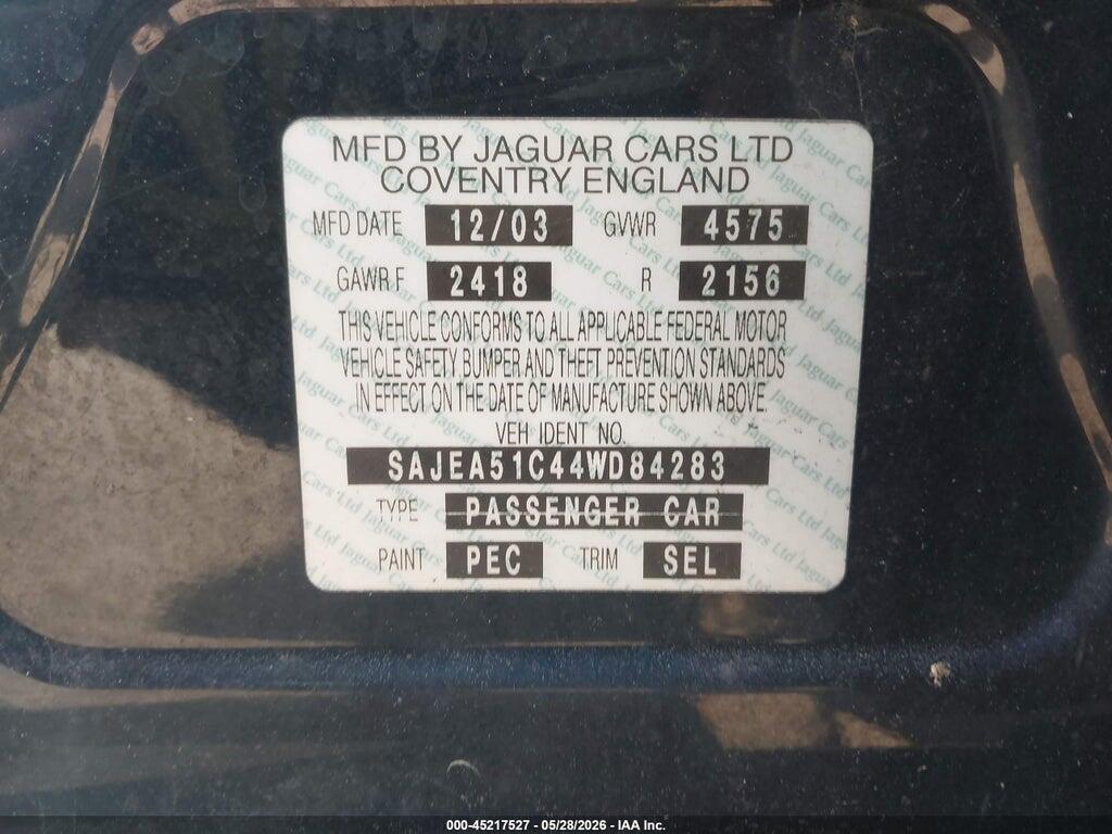 SAJEA51C44WD84283 2004 JAGUAR X-TYPE photo no. 9
