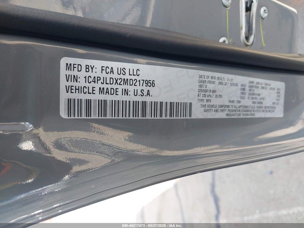 1C4PJLDX2MD217956 2021 JEEP CHEROKEE photo no. 9