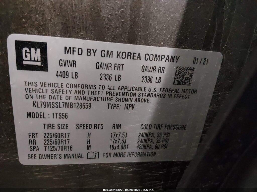 KL79MSSL7MB128659 2021 CHEVROLET TRAILBLAZER photo no. 9