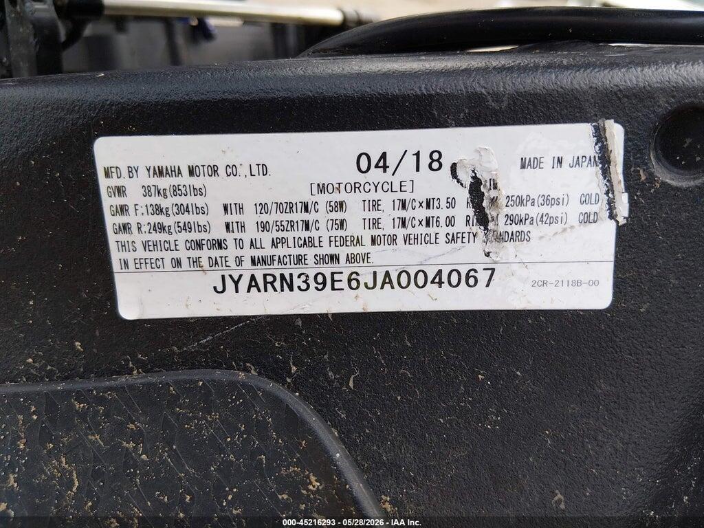 JYARN39E6JA004067 2018 YAMAHA YZFR1 photo no. 10