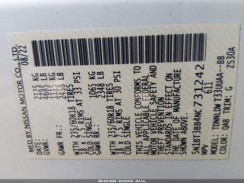 5N1BT3BB4NC731242 2022 NISSAN ROGUE photo no. 9