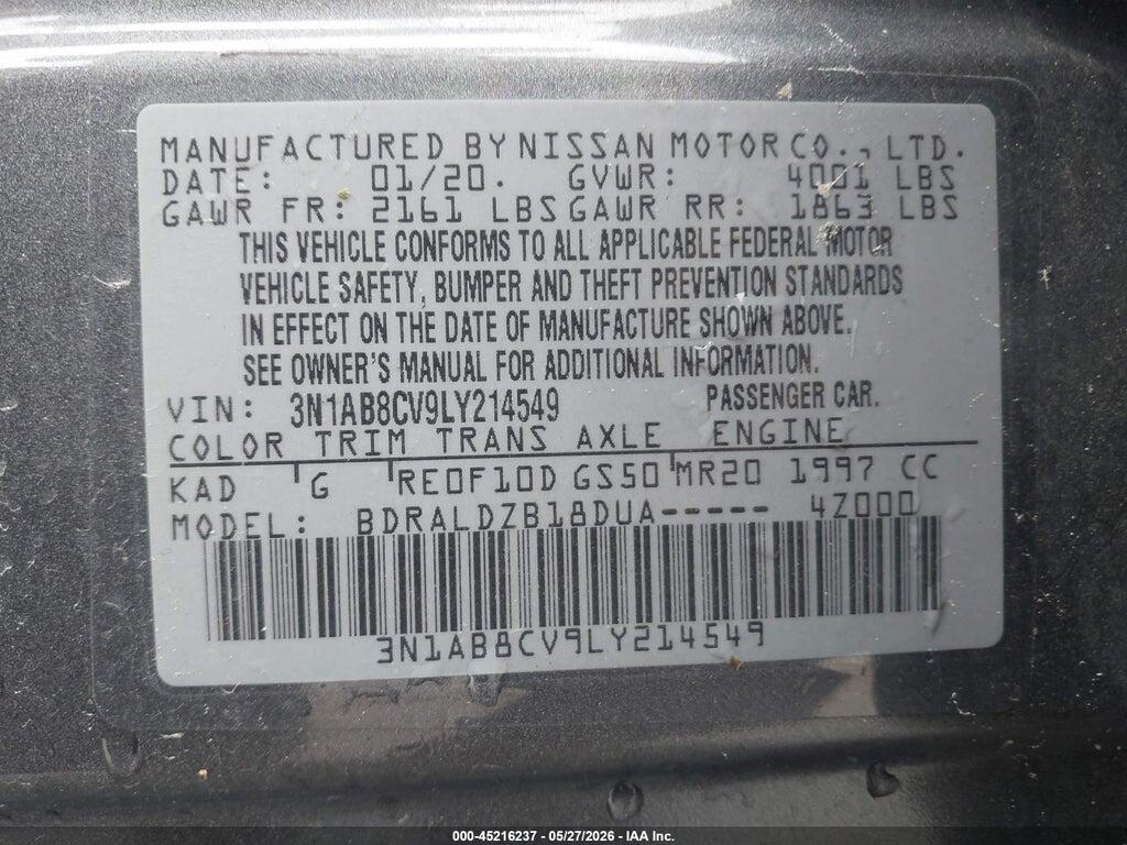 3N1AB8CV9LY214549 2020 NISSAN SENTRA photo no. 9
