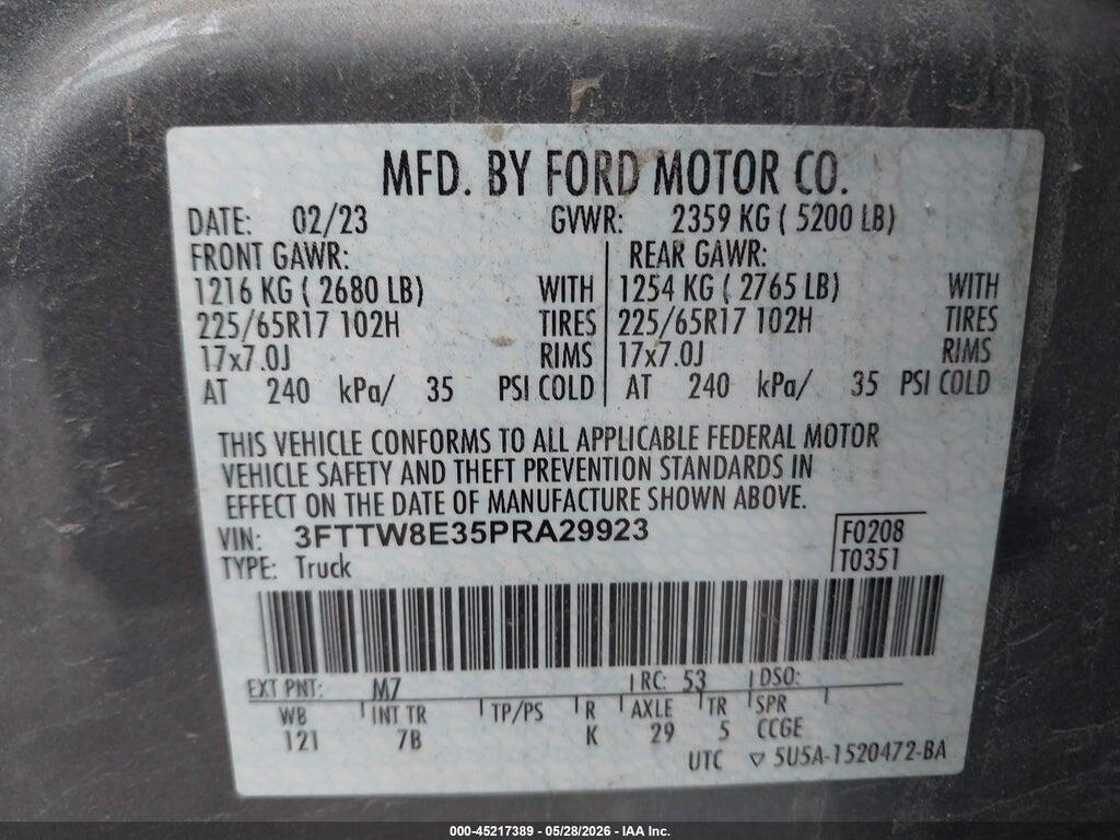 3FTTW8E35PRA29923 2023 FORD MAVERICK photo no. 9