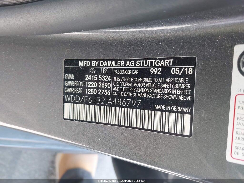 WDDZF6EB2JA486797 2018 MERCEDES-BENZ AMG E 43 photo no. 9