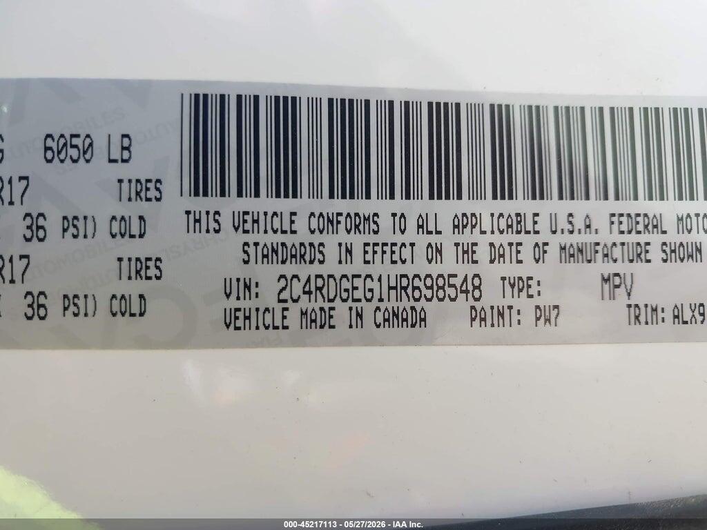 2C4RDGEG1HR698548 2017 DODGE GRAND CARAVAN photo no. 9