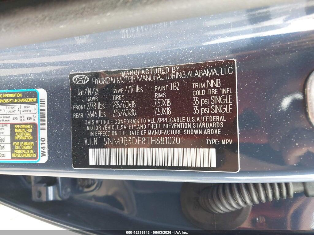 5NMJB3DE8TH681020 2026 HYUNDAI TUCSON photo no. 9