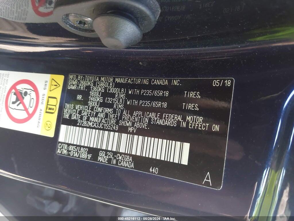 2T2BZMCA3JC155249 2018 LEXUS RX 350 photo no. 9