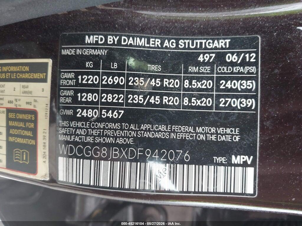 WDCGG8JBXDF942076 2013 MERCEDES-BENZ GLK 350 photo no. 9